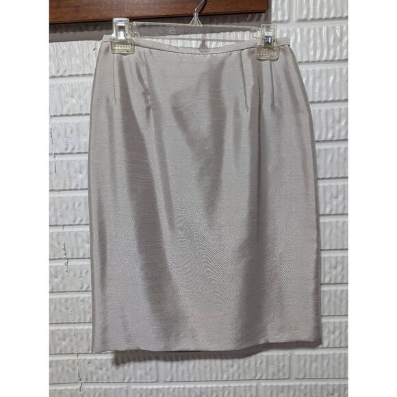 Willow Glenn Women's Silk Beige 3-Piece Skirt Suit Foral Pattern Jacket Set Size - Picture 7 of 10